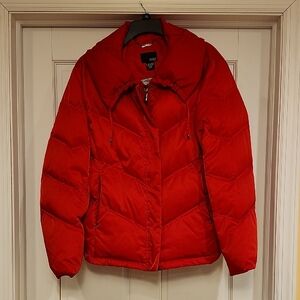 a.n.a Vibrant Red Puffer Jacket